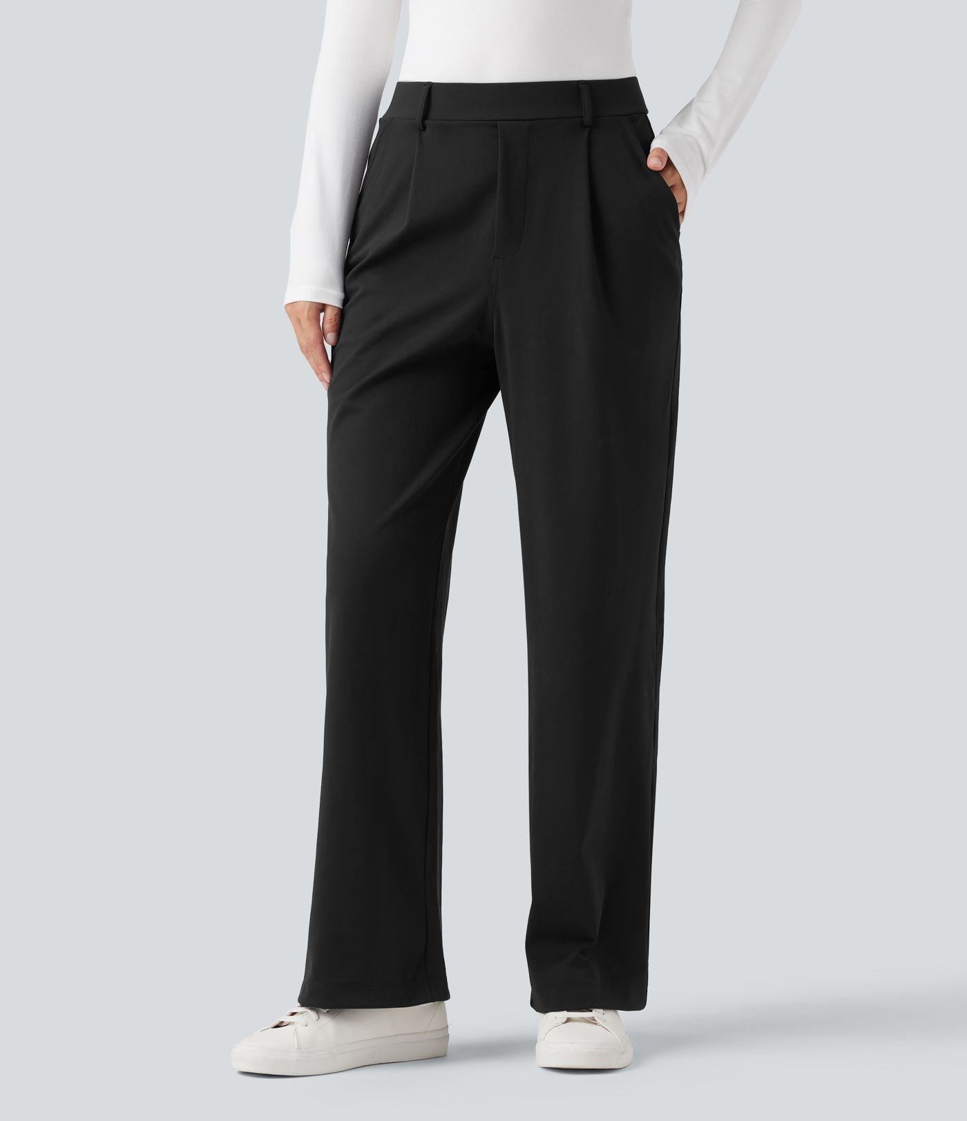 Pantalon tailleur Halara Flex™ DayStretch gainant coupe droite taille haute avec poches