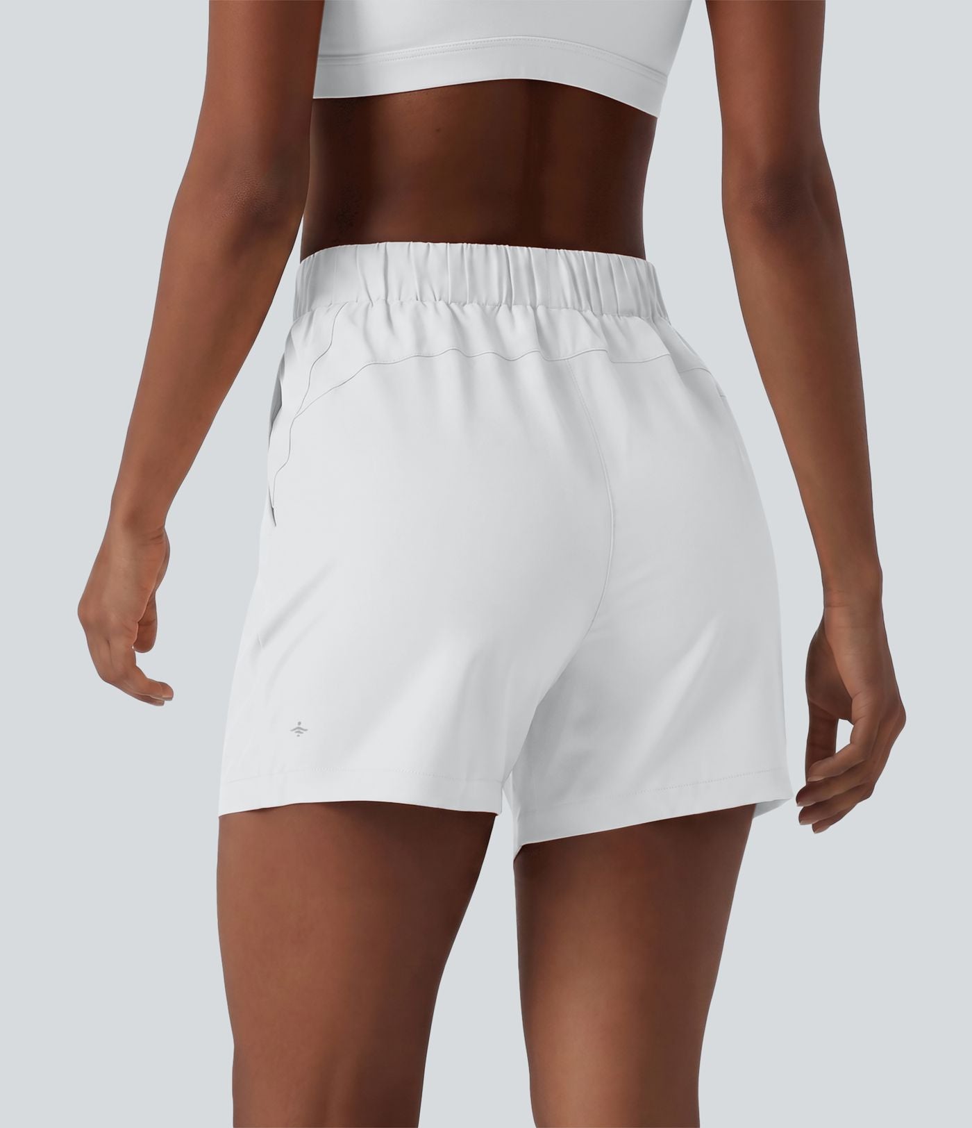 Short de yoga plissé taille haute élastique 12,5 cm avec cordon de serrage et poches