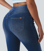 Legging 7/8 casual denim Halara Flex™ gainant taille haute avec poches