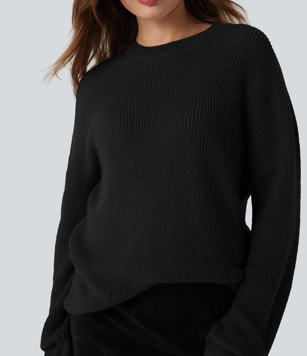 Pull casual épaules tombantes manches longues