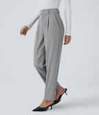 Pantalon tailleur Halara Flex™ fuselé uni, taille haute, avec poches