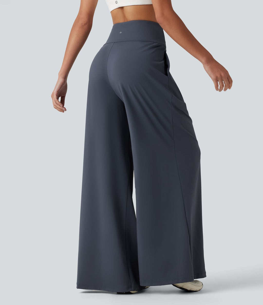 Pantalon yoga ample SoftlyZero™Airy effet frais InstantCool à plis taille haute avec poches