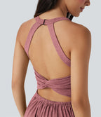 Combinaison sarouel décontractée dos nu torsadé avec brassière intégrée et poches - Édition Easy Peasy