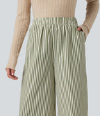 Pantalon d'intérieur ample taille haute à rayures avec poches