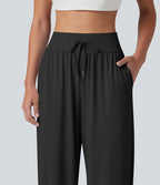 Jogging de sport taille haute effet frais InstantCool avec cordon de serrage, fentes, poches et séchage rapide, protection solaire UPF50+