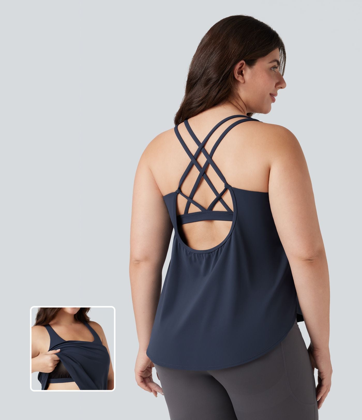 Débardeur running Halara UltraSculpt™ grande taille col rond ourlet arrondi