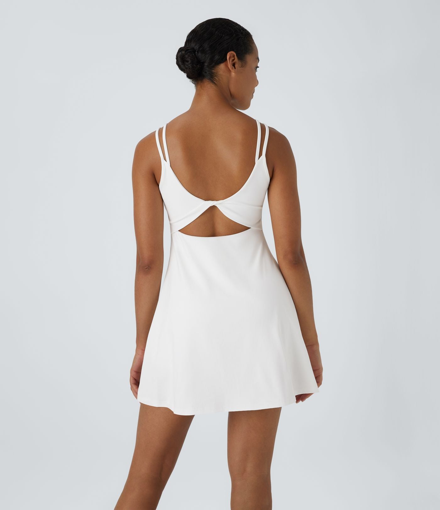 Robe de sport danse 2-pièces SoftlyZero™ Plush double bretelles caraco avec poche A-D