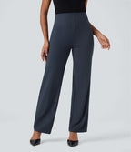Pantalon de travail droit gainant taille haute avec poches Halara UltraSculpt™