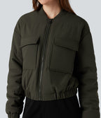 Doudoune bomber zippée avec poches