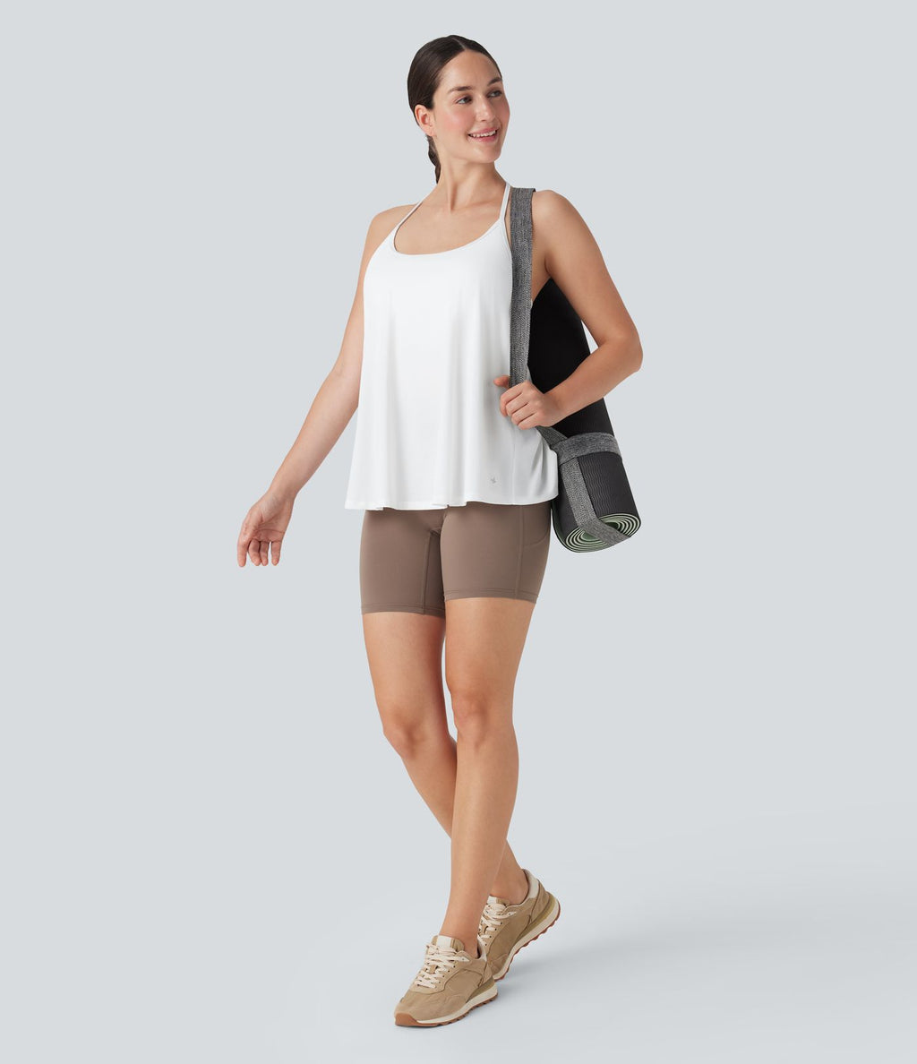 Haut de sport yoga SoftlyZero™ Airy licou drapé effet frais InstantCool, bonnets E-G, protection solaire UPF50+