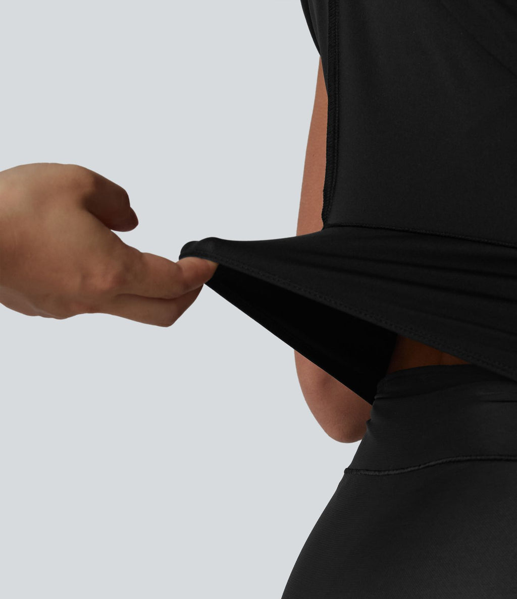 Robe midi moulante SoftlyZero™ Airy effet frais InstantCool color block avec brassière intégrée, effet gainant, short gainant intégré et bretelles croisées, accès facile Easy Peasy, protection solaire UPF50+