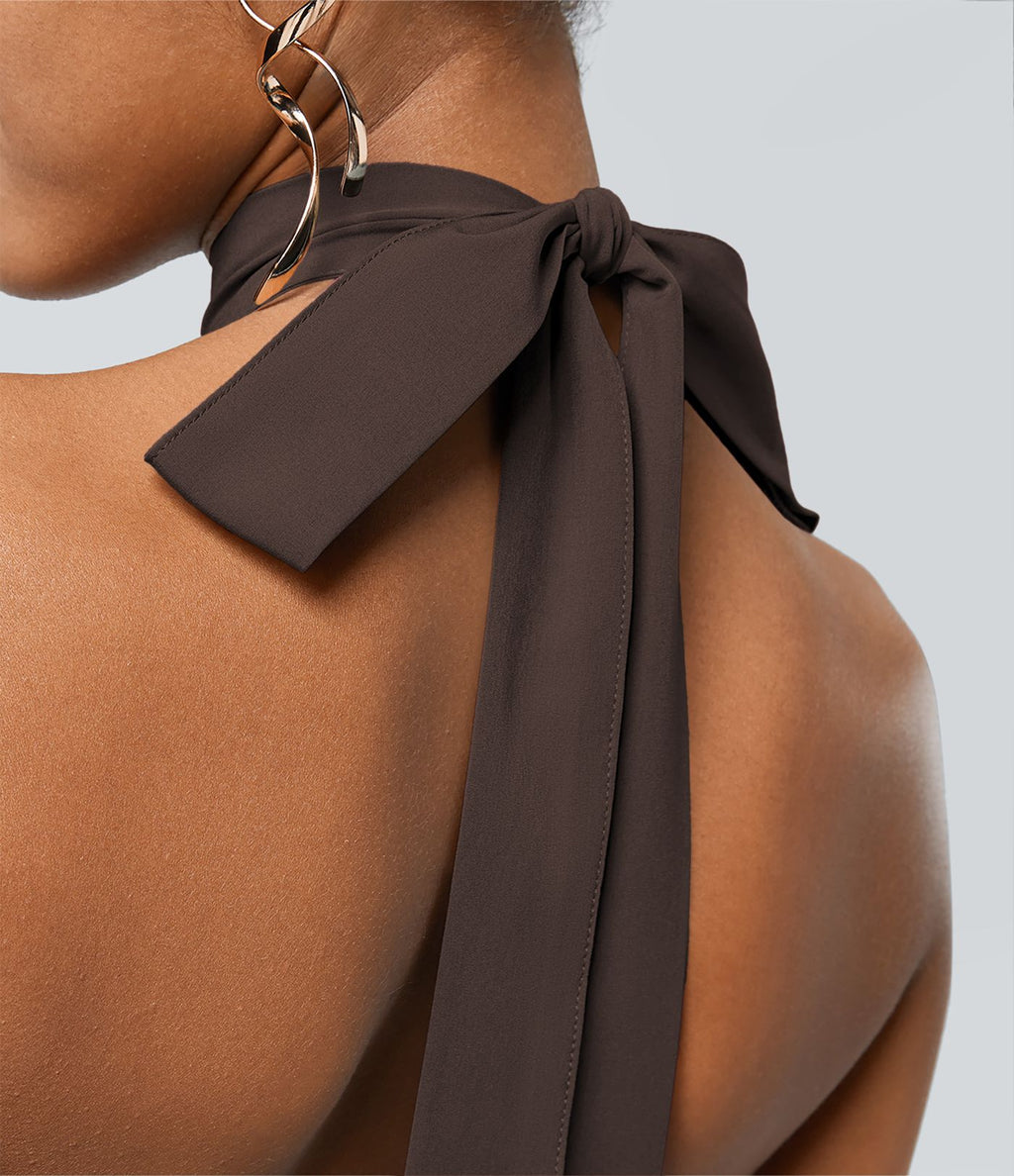 Jupe fluide de Vacances Breezeful™ Séchage Rapide Taille Haute Dos Noué Torsadé