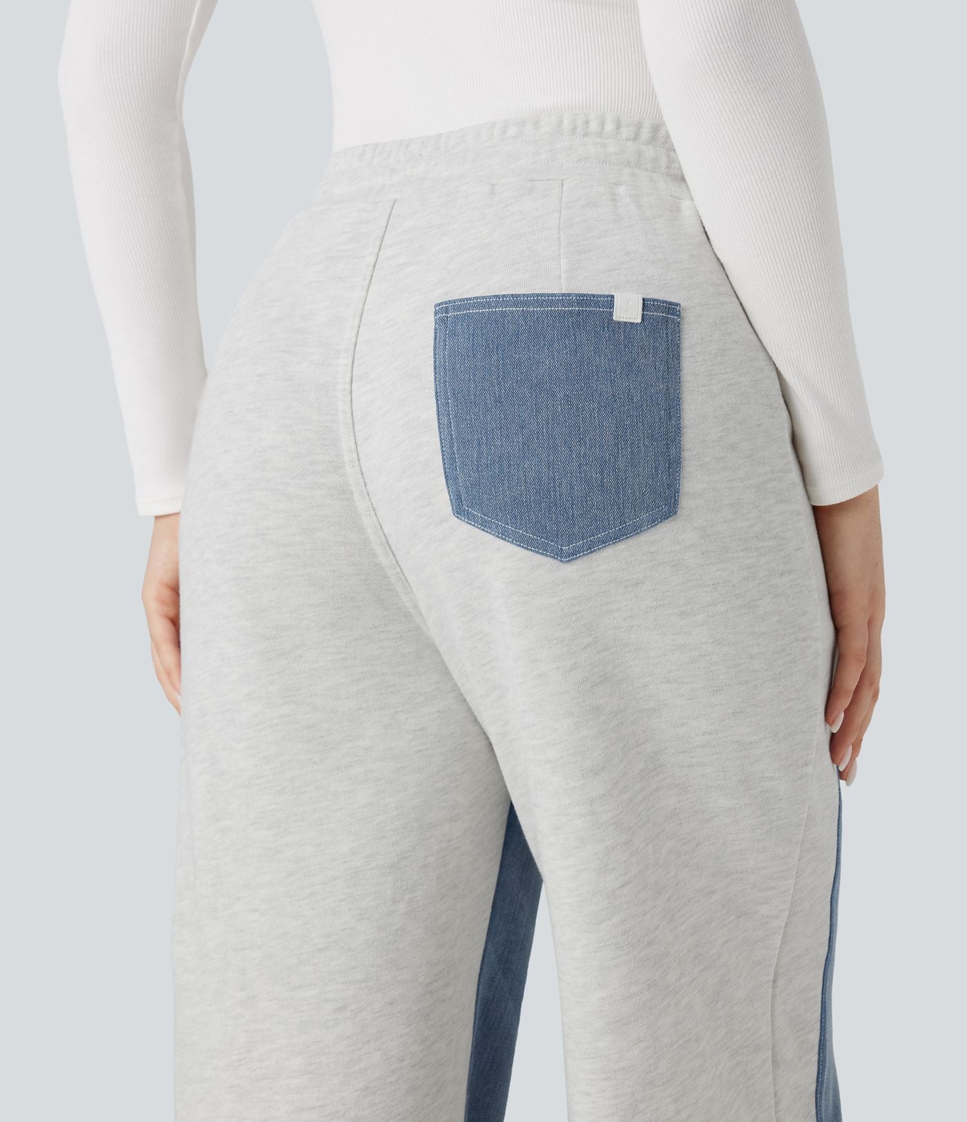 Halara Flex™ Jean larges color block jambes cordon de serrage taille haute avec poches