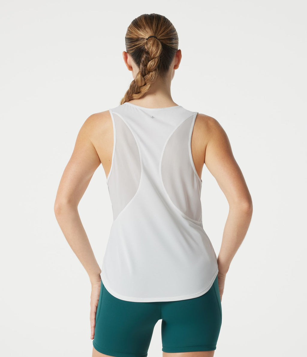 Débardeur de sport, col rond, maille contrastée, ourlet arrondi