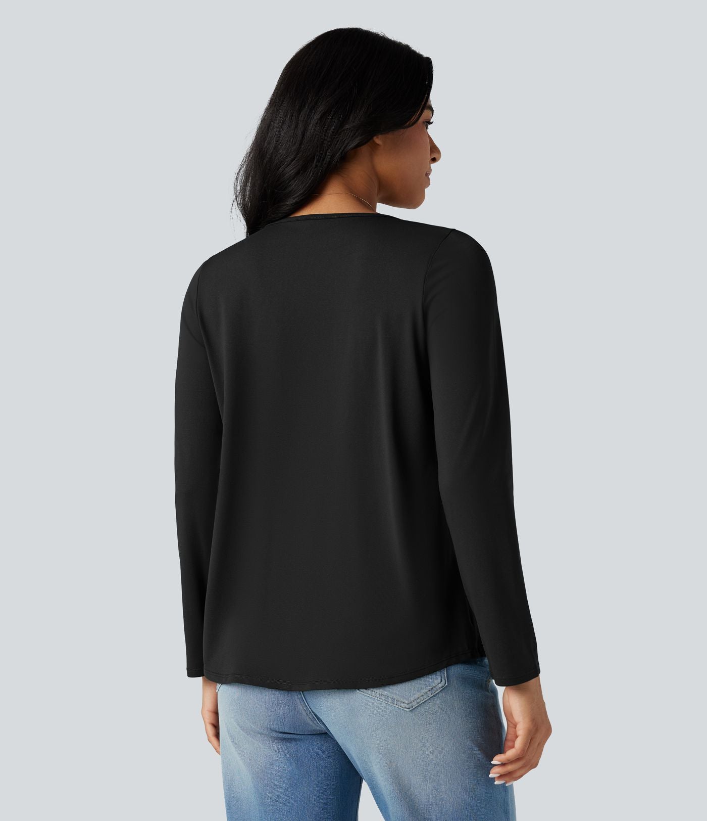 T-shirt col carré manches longues