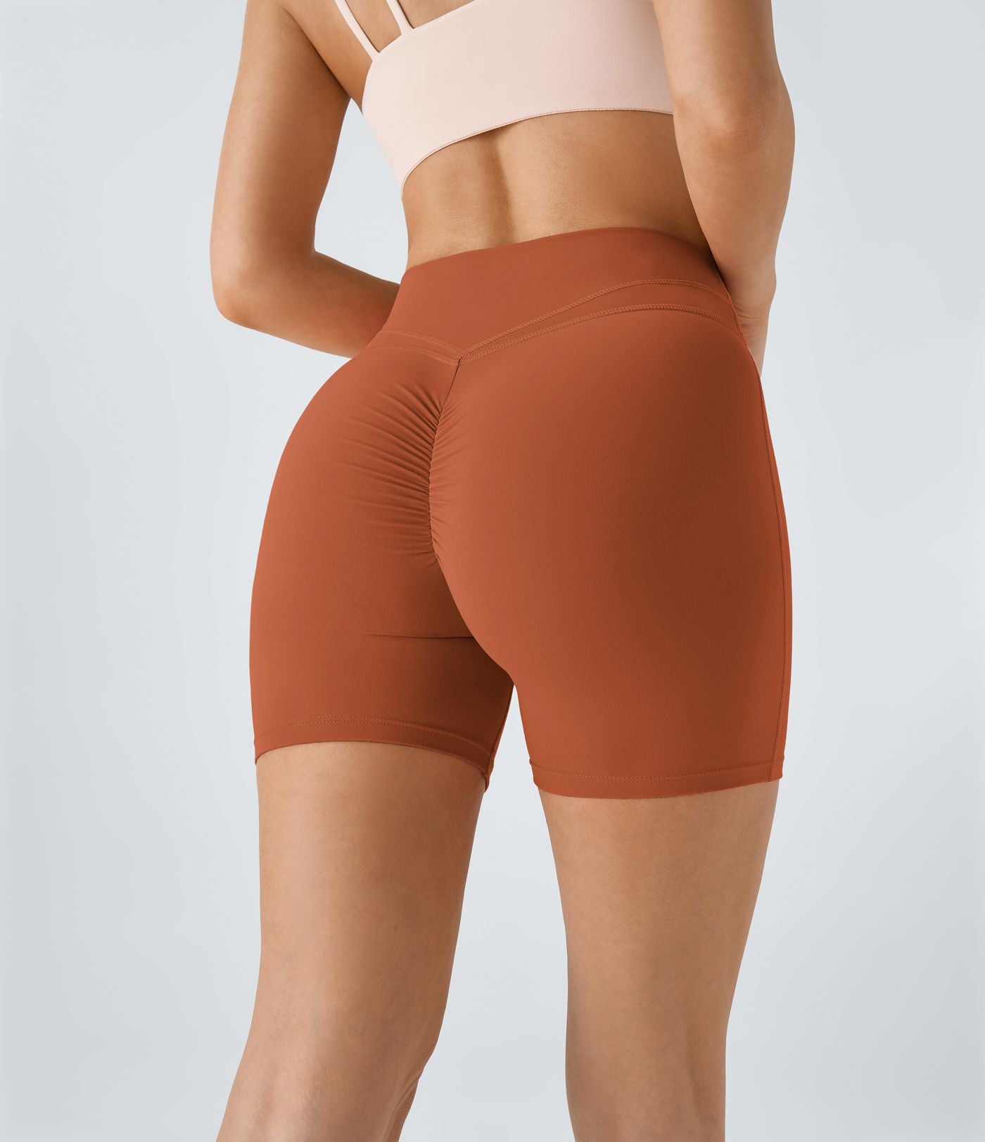 Softlyzero™ Plush Shorts 12,5cm Yoga Taille Haute Croisés Froncés