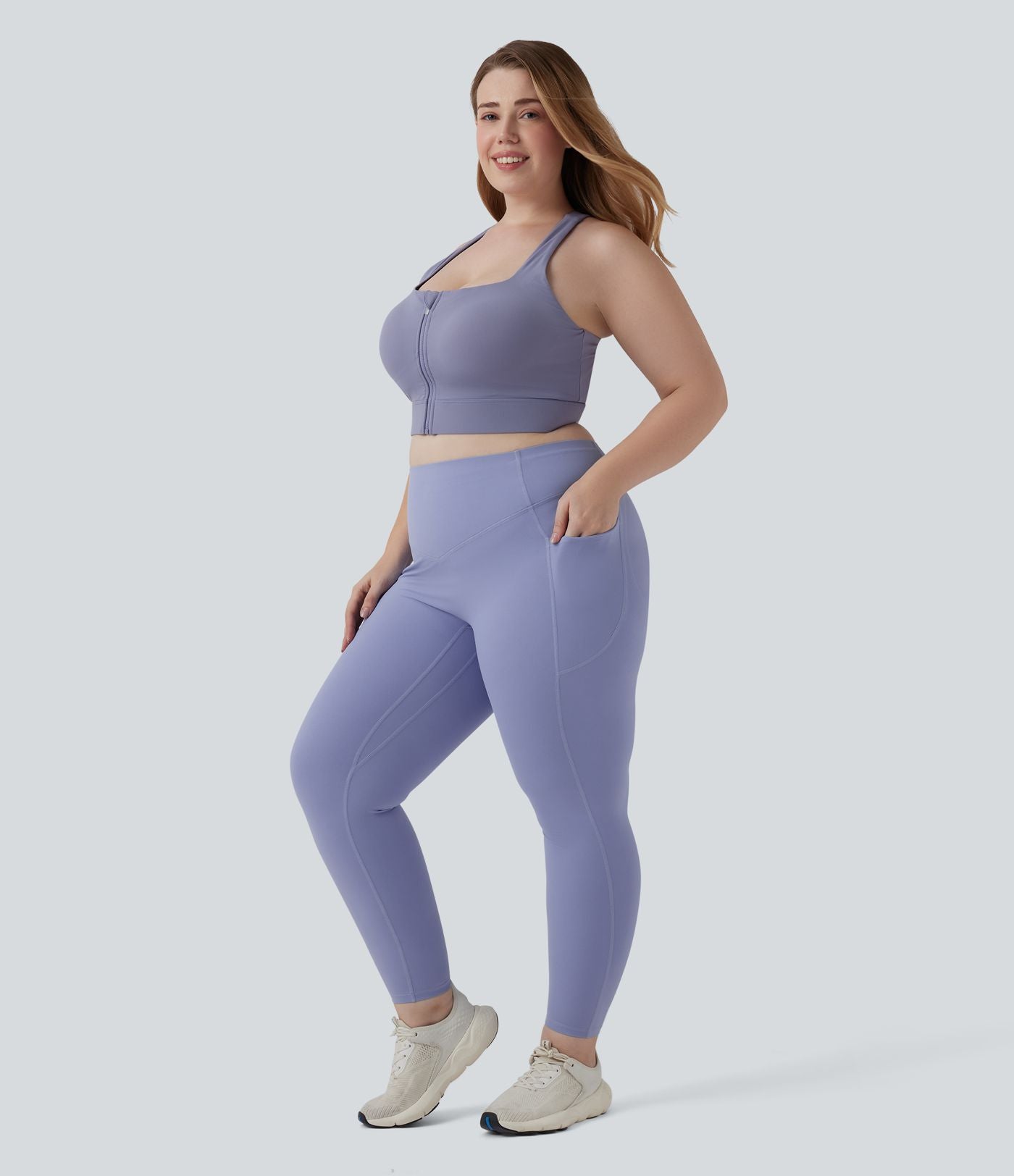 Legging d'entraînement gainant galbant taille haute grande taille avec effet scrunch et poches Halara UltraSculpt™