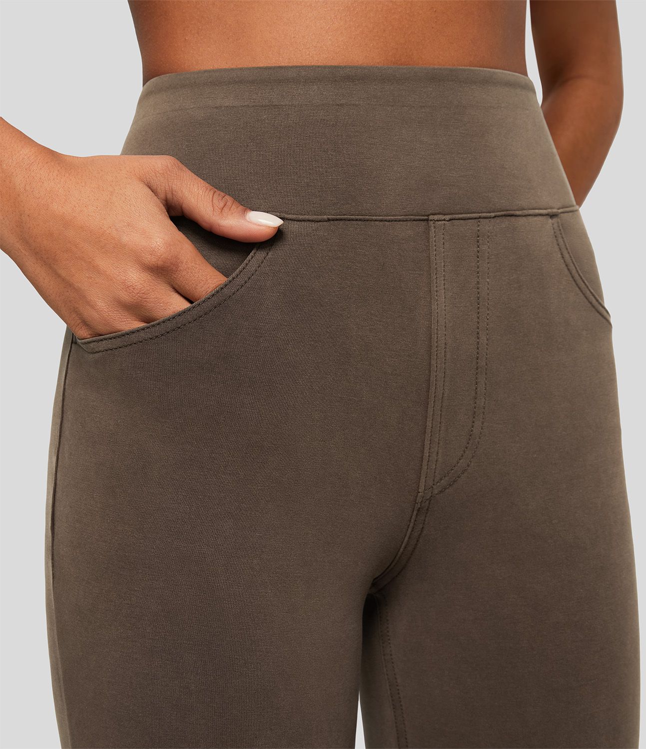 Halara Flex™ Jegging Casual 7/8 Tricot Extensible Coloré avec Taille Haute et Multiples Poches