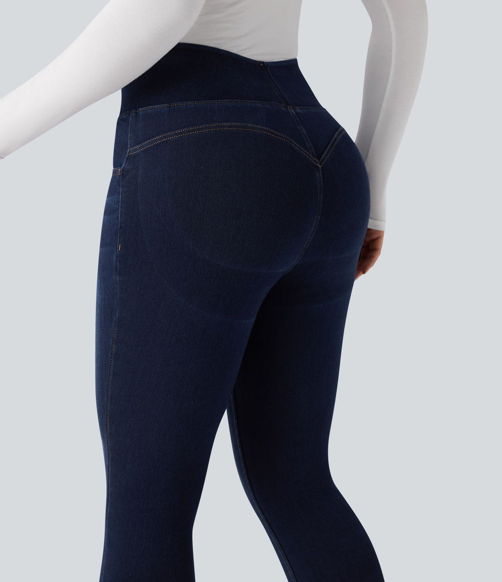 Legging 7/8 en denim gainant taille haute effet push-up Halara Flex™ avec poches