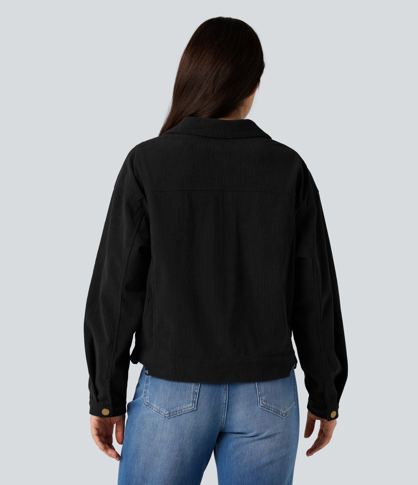 Veste chemise velours côtelé manches longues avec boutons et poches
