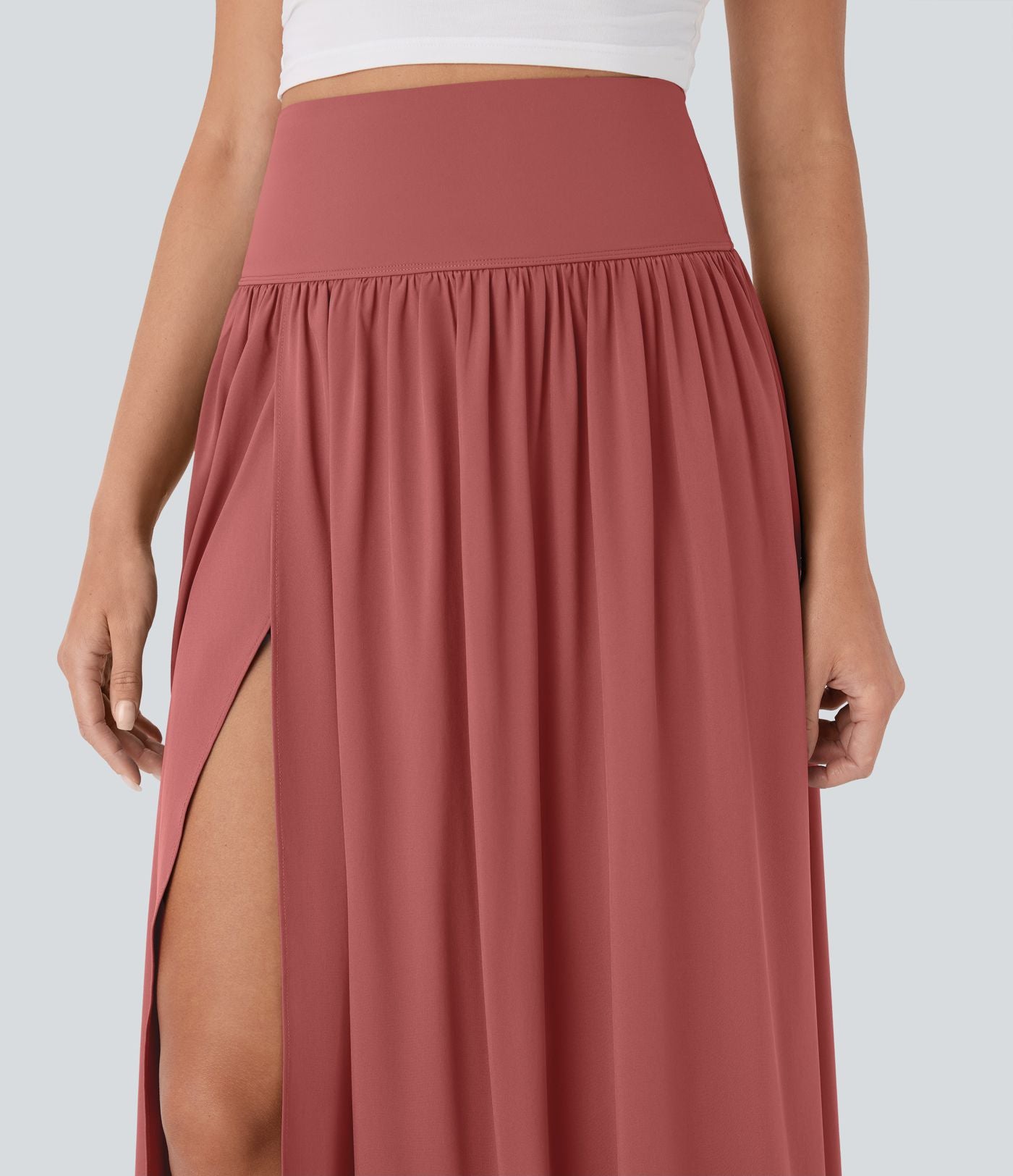 Jupe maxi fluide 2-en-1 gainante taille haute à séchage rapide Breezeful™