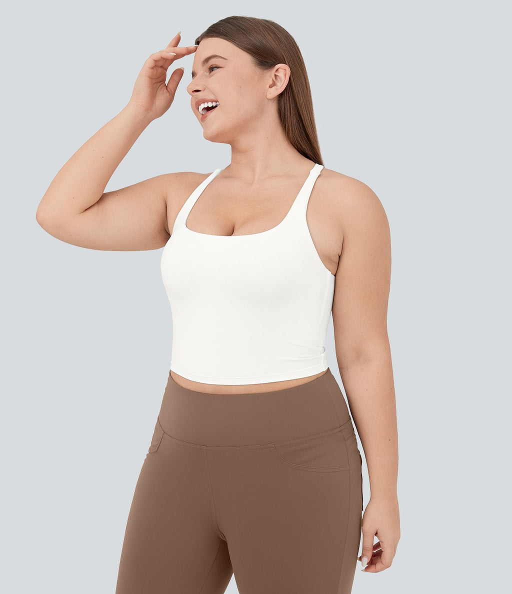 Débardeur Yoga Court Dos Nu Croisé Grande Taille