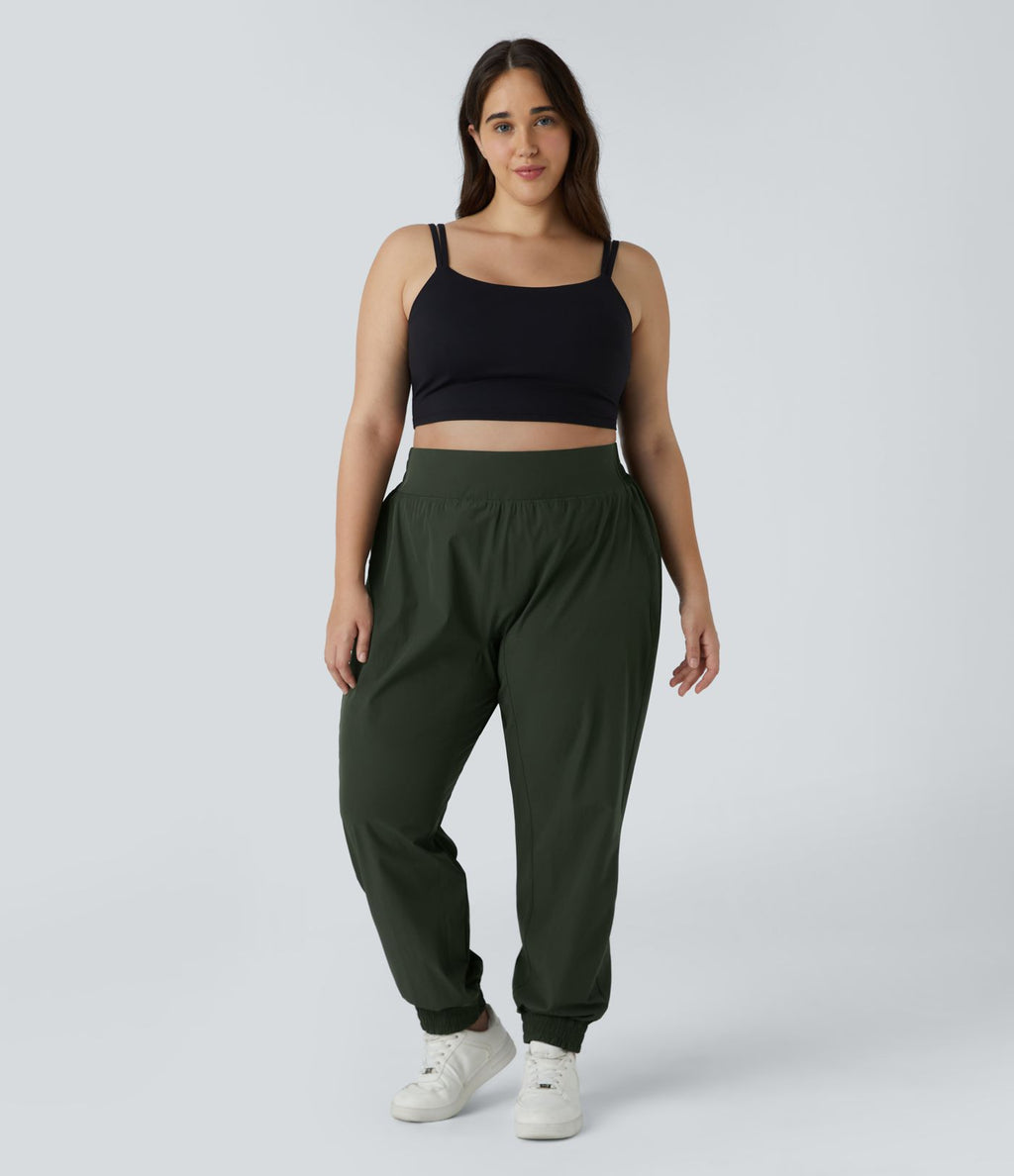 Jogging de Randonnée Grande Taille Taille Haute avec Ceinture Élastique
