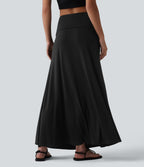 Jupe sirène casual longue taille haute avec ceinture repliable