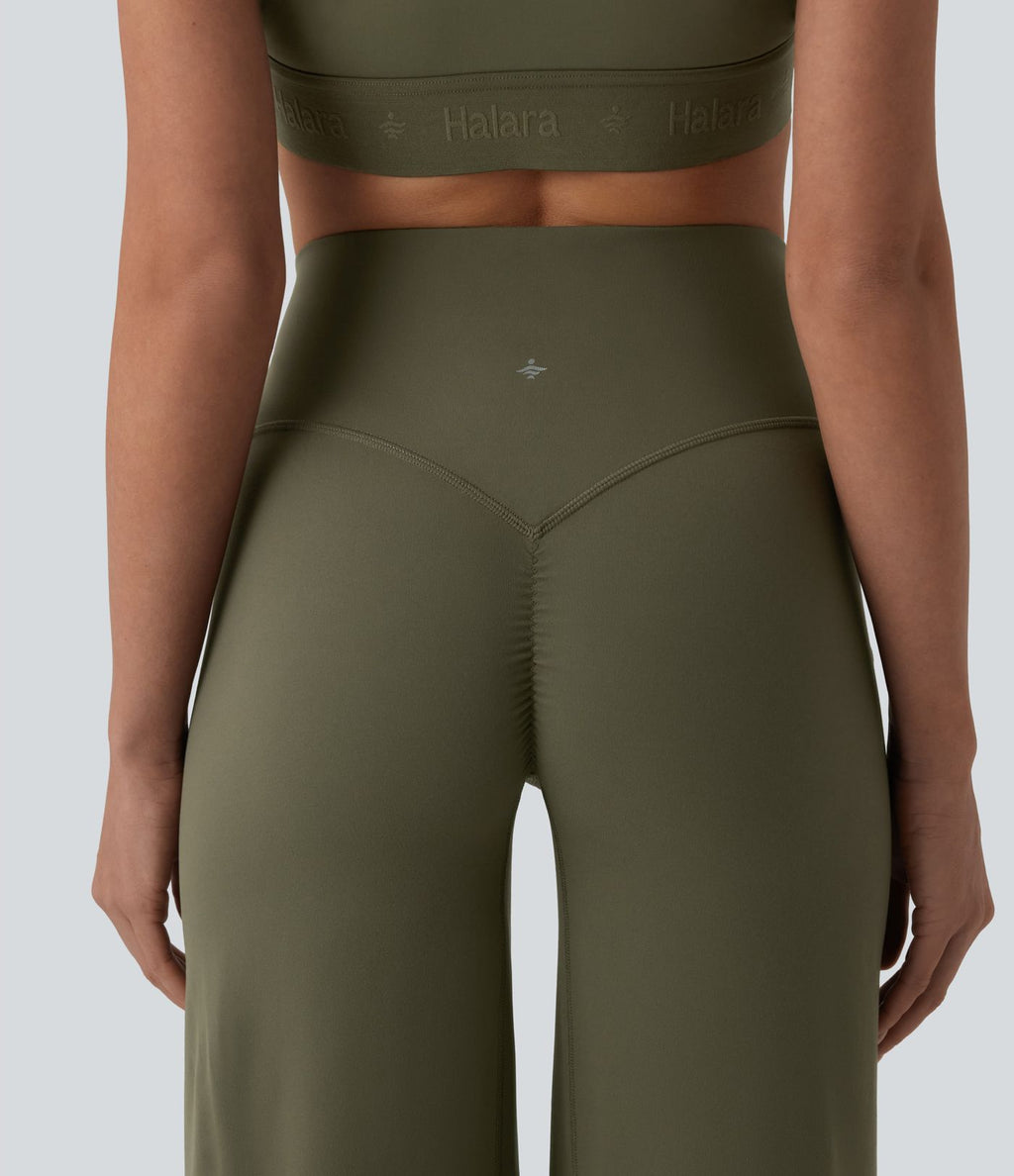 SoftlyZero™ Pantalon yoga coupe droite gainant taille haute à fronces - UPF50+