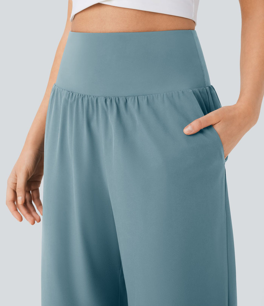 Pantalon fluide resort Breezeful™ à séchage rapide, coupe fendue et effet ventre plat