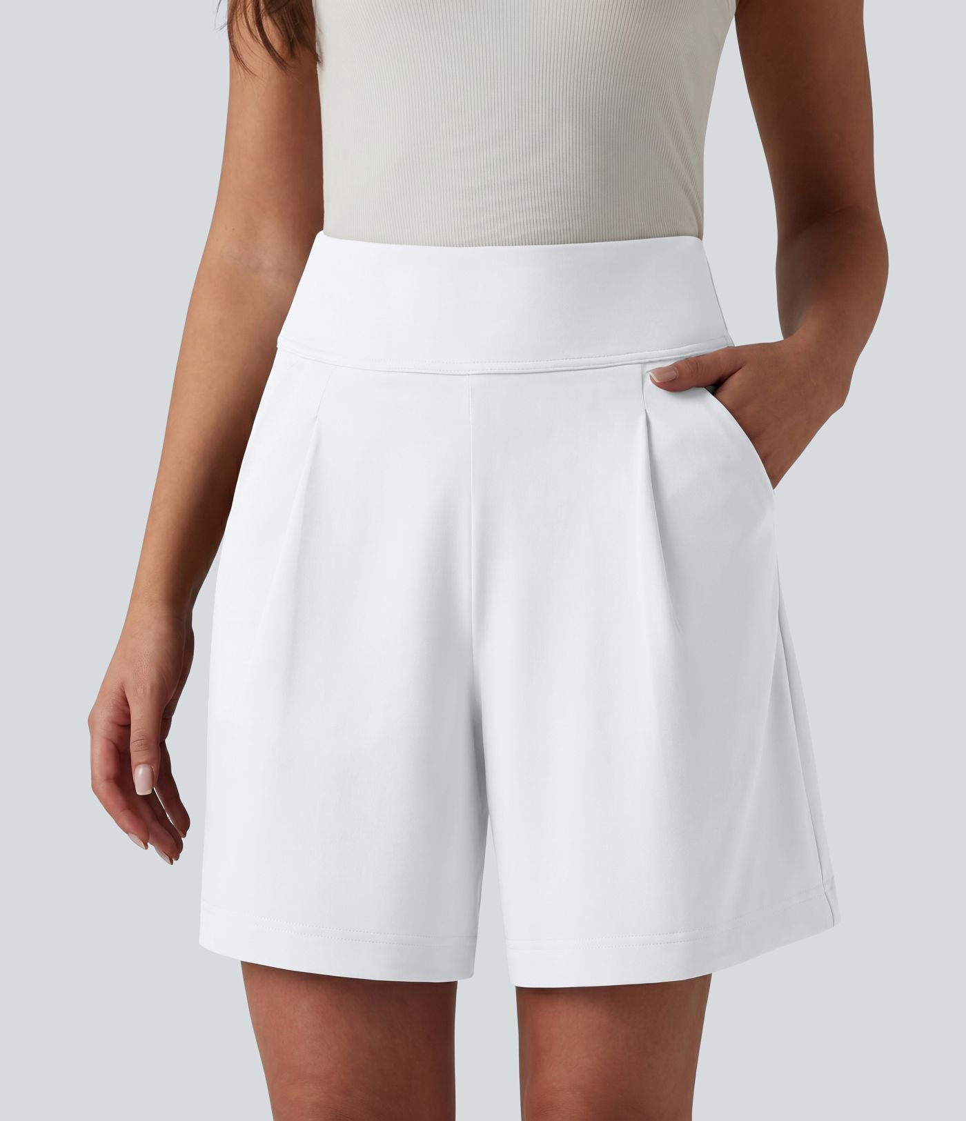 Short tailleur ample DayStretch taille haute 17,5 cm avec poches