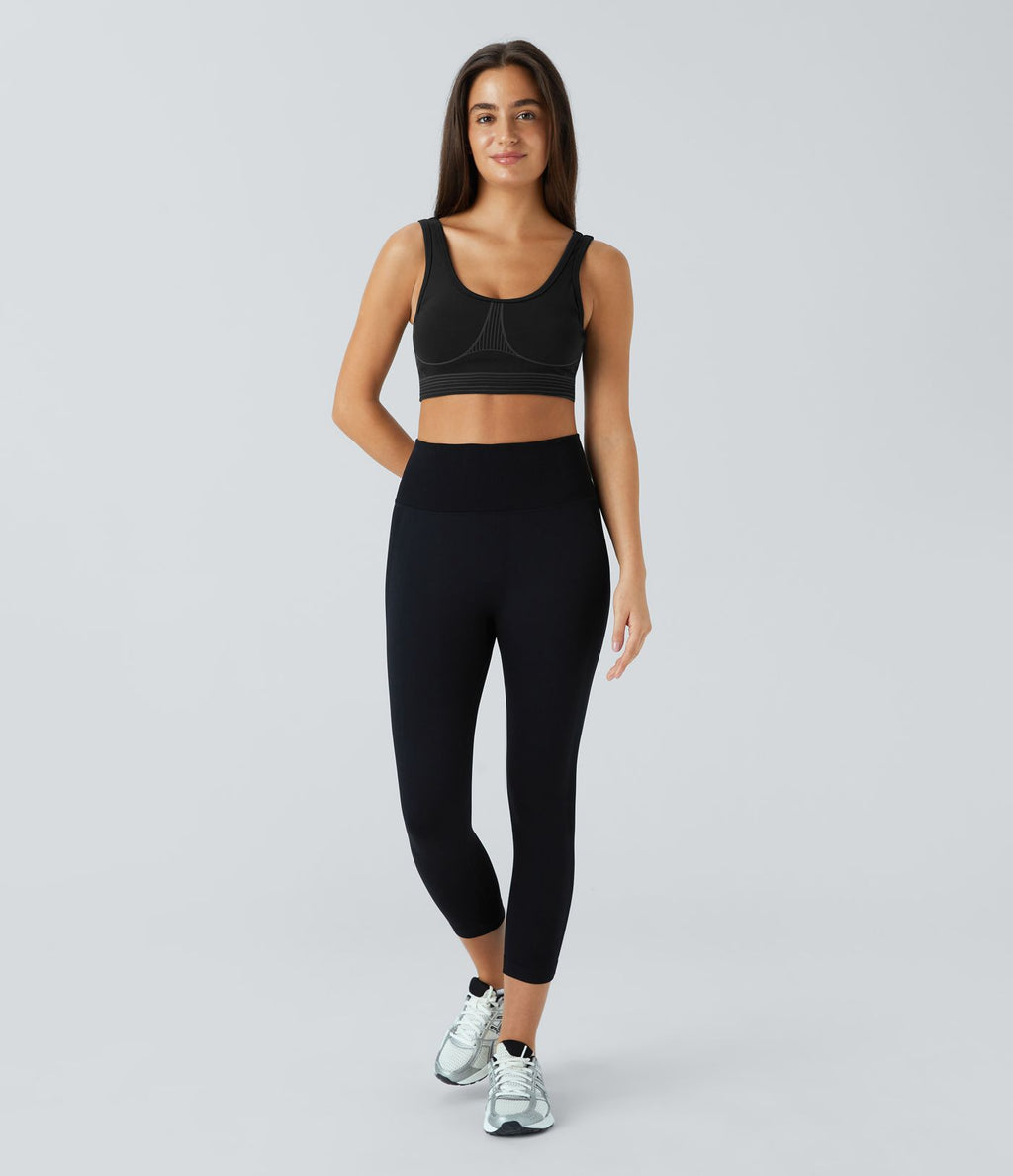 Brassière de sport SpeedWave™ à séchage rapide, maintien moyen, col en U, dos nu et motif rayé