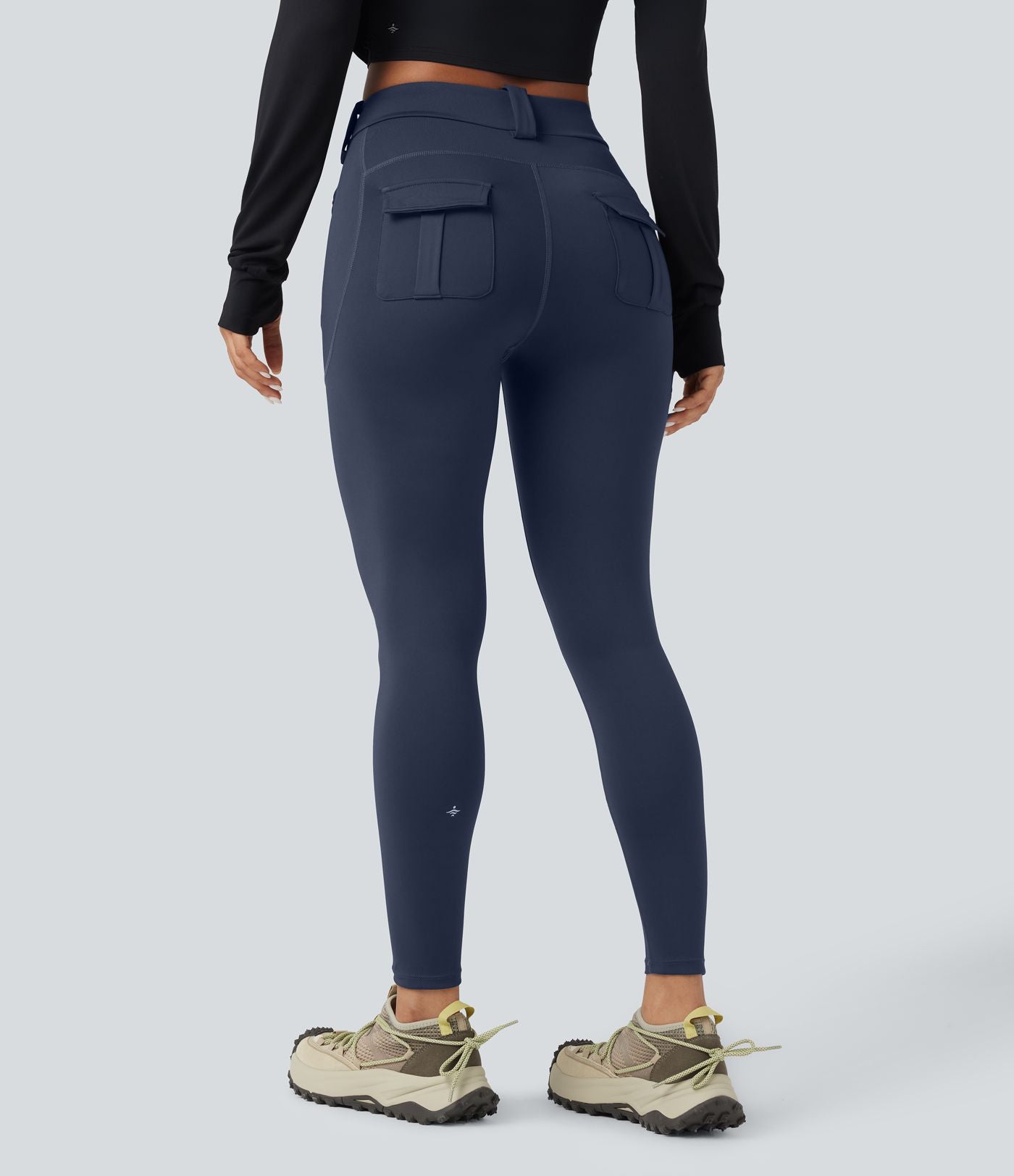 Legging cargo de randonnée résistant à l'usure taille mi-haute avec poches