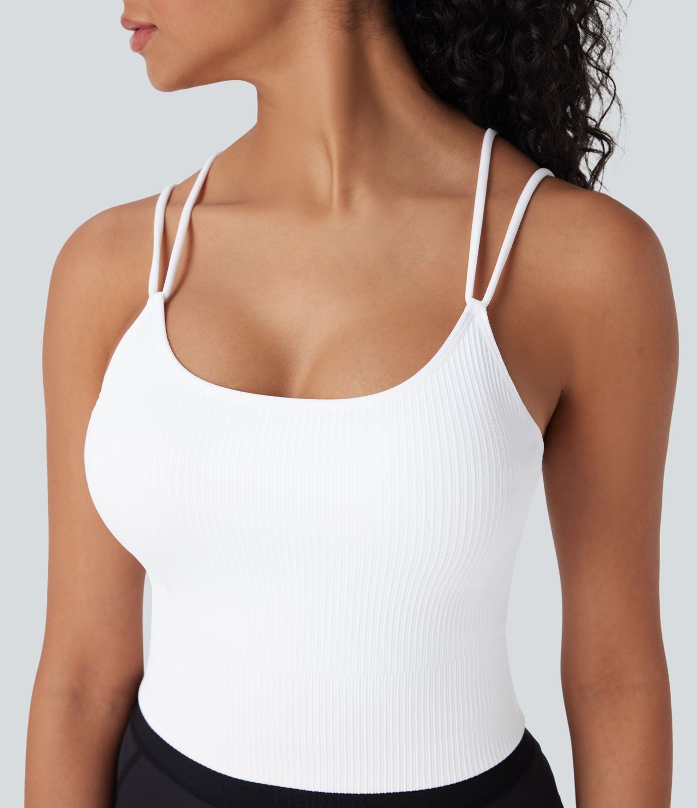 Débardeur running court dos en V bretelles doubles bonnets E-G sans couture OneForm Seamless Flow