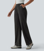 Jean Halara Flex™ taille haute coupe droite décontracté avec poches