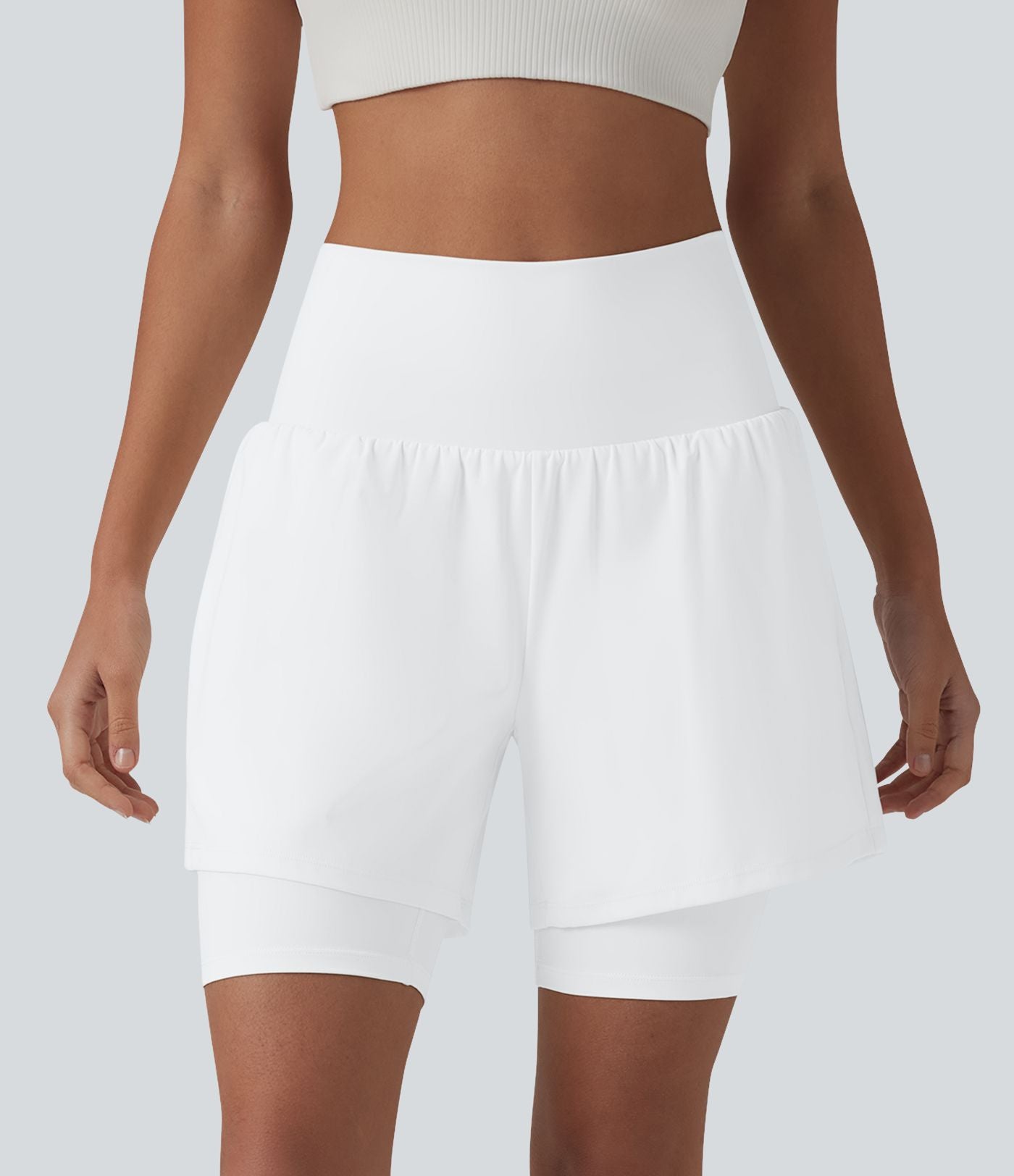 Short de yoga SoftlyZero™ Airy 2-en-1 taille ultra-haute effet frais InstantCool 17,5 cm avec poches