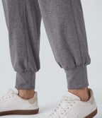 Pantalon jogging décontracté taille haute avec poches latérales