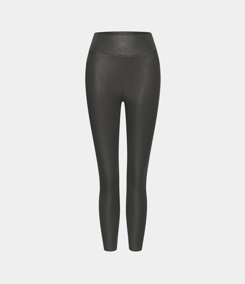 Softlyzero™ Legging Travail Taille Haute Tissu Enduit Poche Latérale Arrière