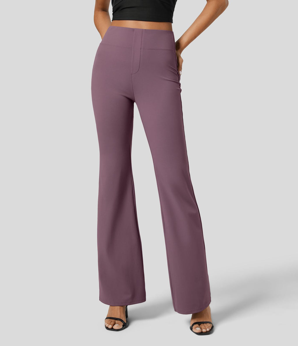 Pantalon tailleur légèrement évasé taille haute avec poches arrière Halara Flex™