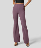 Pantalon tailleur légèrement évasé taille haute avec poches arrière Halara Flex™