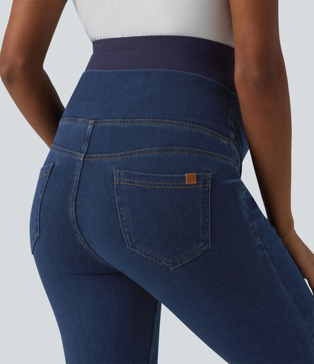 Halara Flex™ Jean évasé décontracté de maternité taille très haute croisé avec poches
