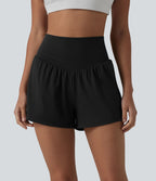 Short de yoga 2-en-1 SoftlyZero™ Airy taille haute dos croisé effet frais InstantCool avec poche