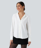 Chemise tailleur manches longues ourlet arrondi