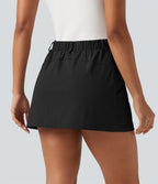 Jupe-short de golf mini taille mi-haute avec poches et porte-tees