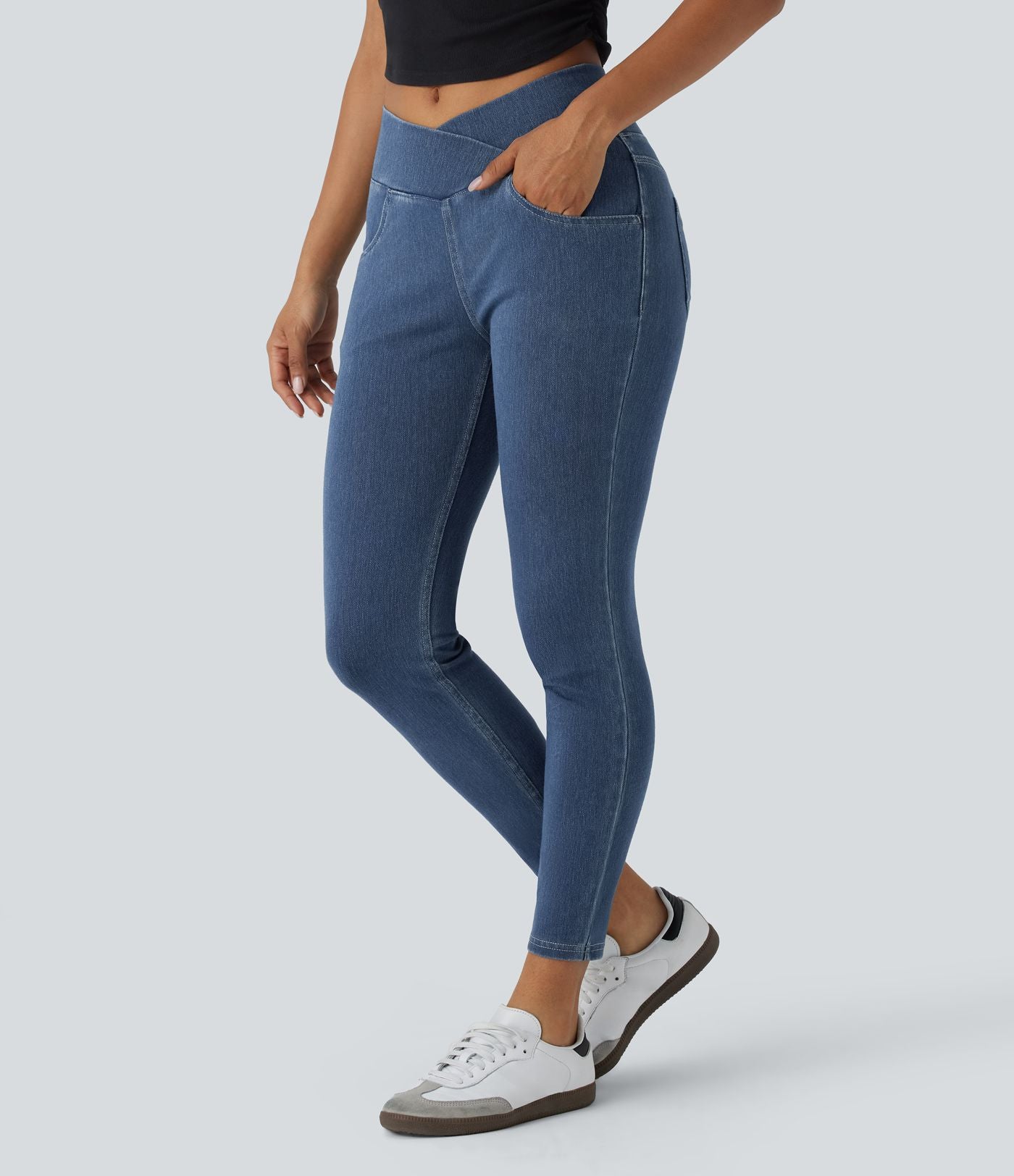 Halara Flex™ Jegging Travail Taille Haute Croisé Poches Multiples Tricot Extensible