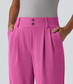 Halara Flex™ Pantalon tailleur fuselé taille haute en tissu gaufré avec poches