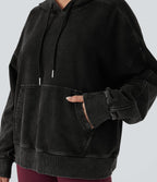 Sweat à capuche décontracté en denim Halara Flex™ avec poche