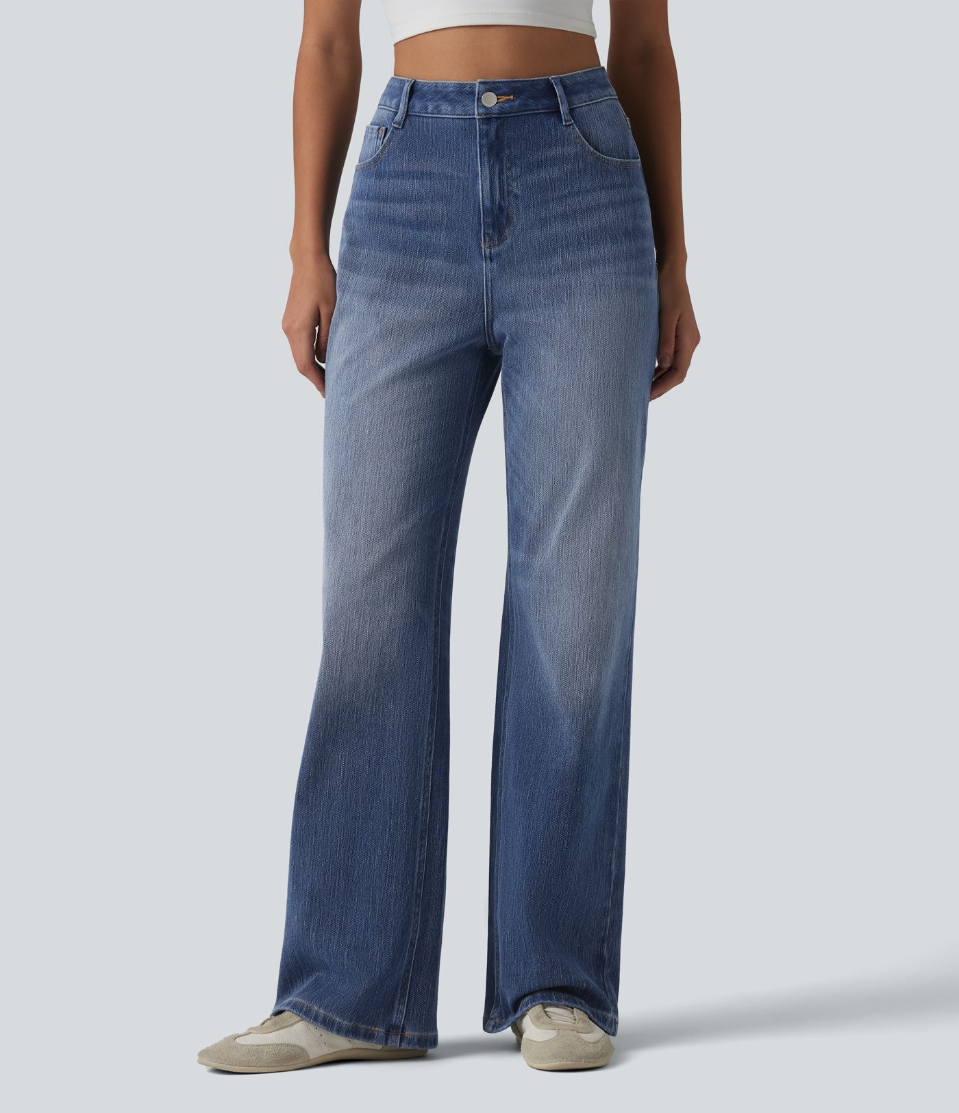 Halara Flex™ Jean droit casual taille haute avec poches