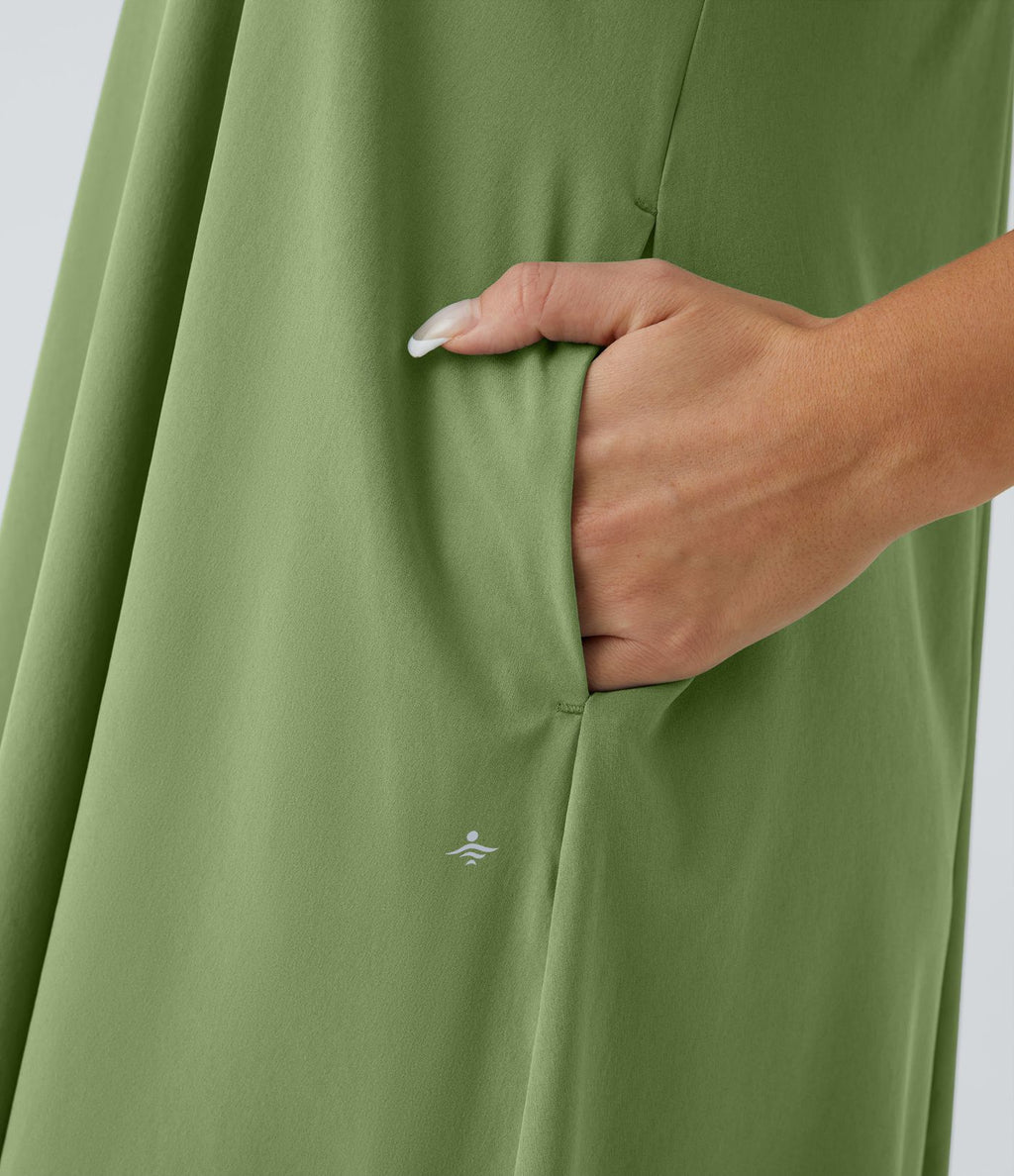 Robe décontractée mi-longue Breezeful™ dos nageur poche latérale fluide asymétrique séchage rapide A-C