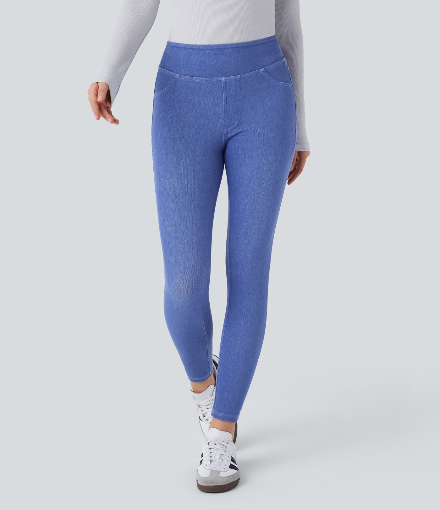 Halara Flex™ Jegging Casual Tricot Extensible Coloré Taille Haute Poches Arrière Latérales